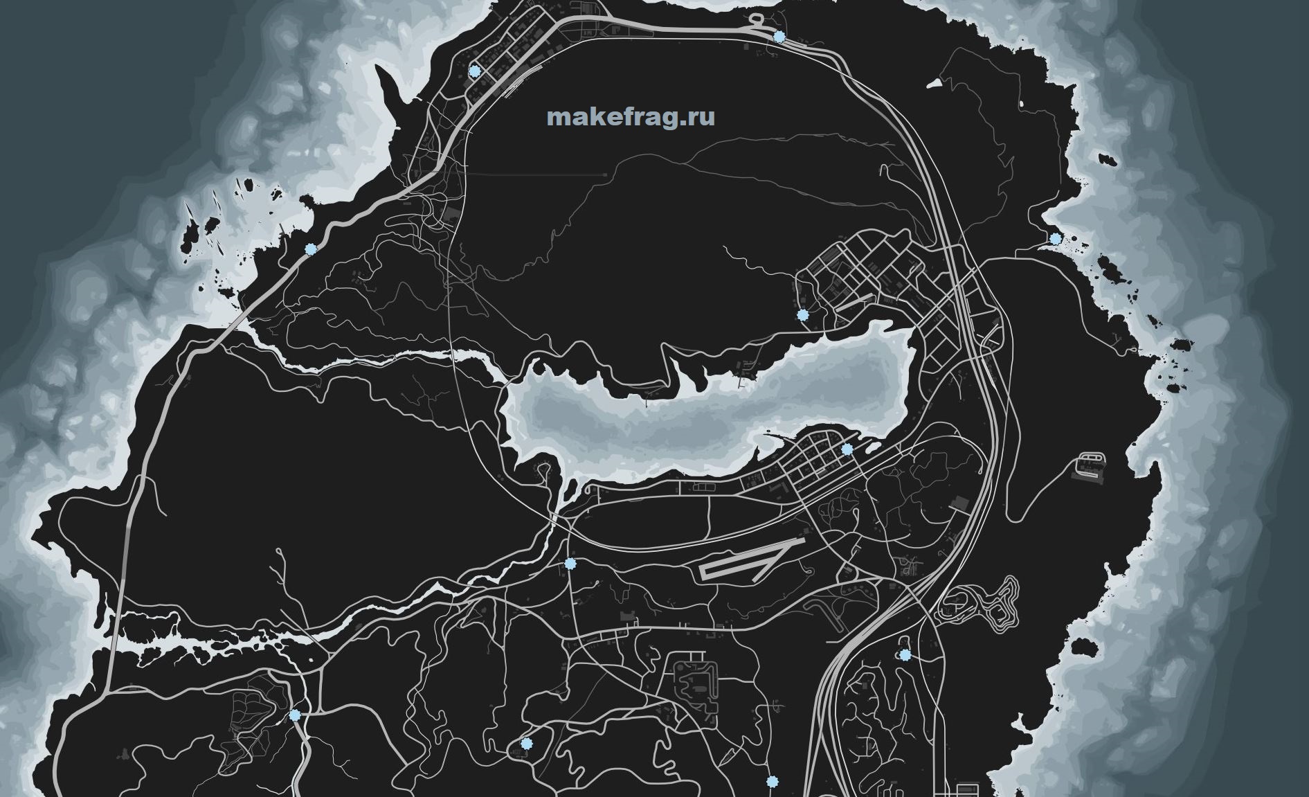 Карта местоположения снеговиков GTA 5 Online