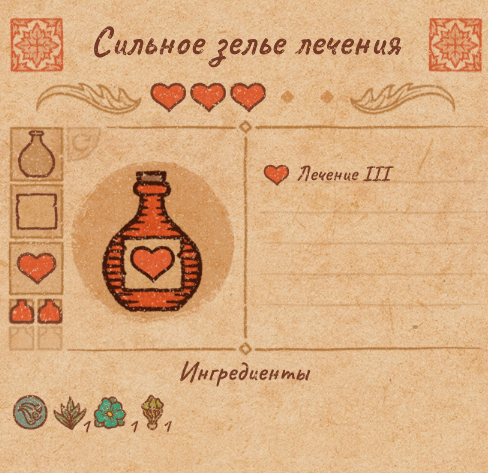 Рецепты всех сильных зелий(3ур.) в Potion Craft