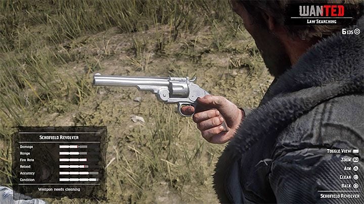 To fix a weapon in RDR 2 you need to clean it by removing dirt or rust - How to repair weapons in Red Dead Redemption 2? - FAQ - Red Dead Redemption 2 Guide